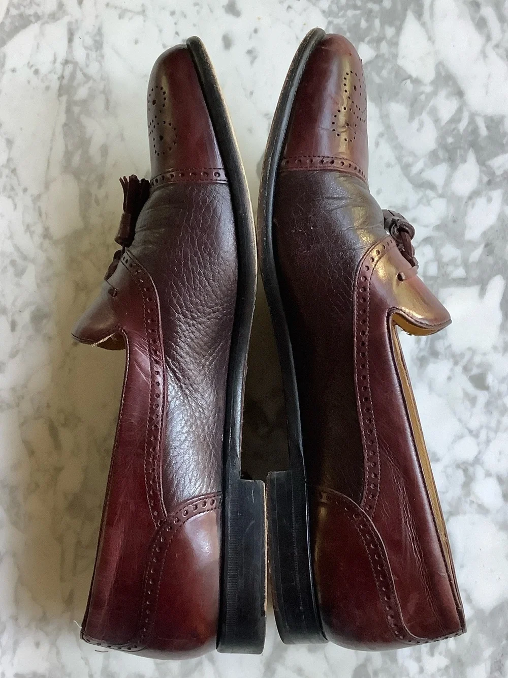 Mezlan Burgundy Tassel Slip-On Loafers